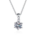 S925 Sterling Silver Moissanite Six Claw Pendant Necklace