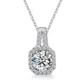 S925 Sterling Silver Moissanite Princess Square Bag Clavicle Pendant Necklace