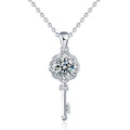 S925 Sterling Silver Moissanite Key Pendant Necklace