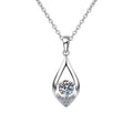 S925 Sterling Silver Moissanite Water Drop Pendant Necklace