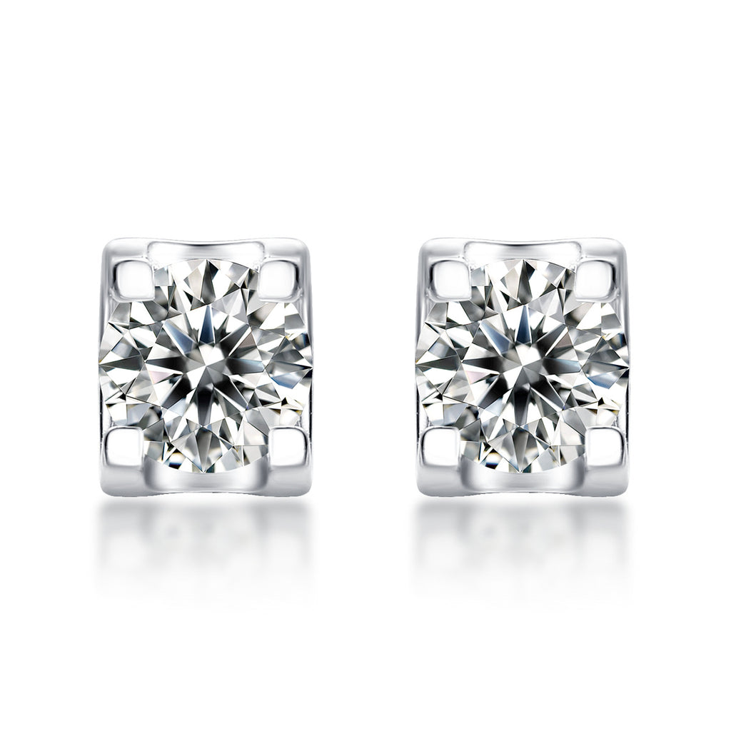 S925 Silver Moissanite "Bull Head" Stud Earrings