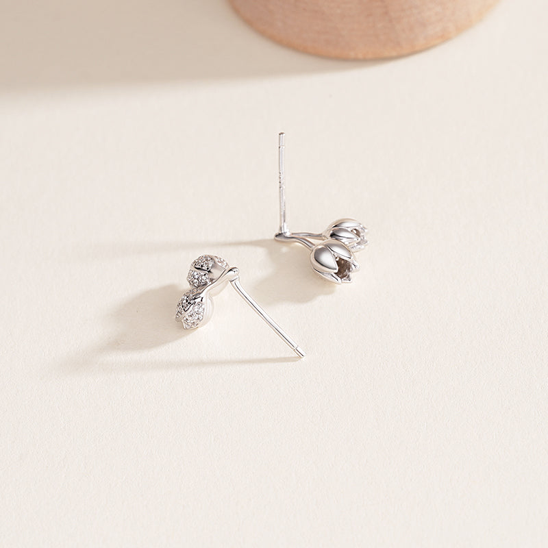 S925 Sterling Silver Minimalist Tulip Stud Earrings
