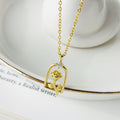 925 Sterling Silver Zircon Flower Necklace