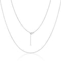 S925 Sterling Silver Adjustable Length Clavicle Chain Necklace