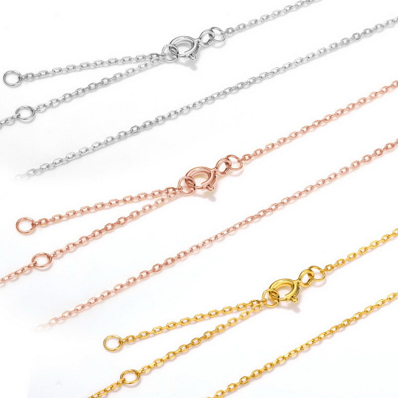 S925 Sterling Silver Adjustable Length Clavicle Chain Necklace