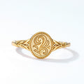 S925 Sterling Silver Gold-Plated Classic Leaf Ring