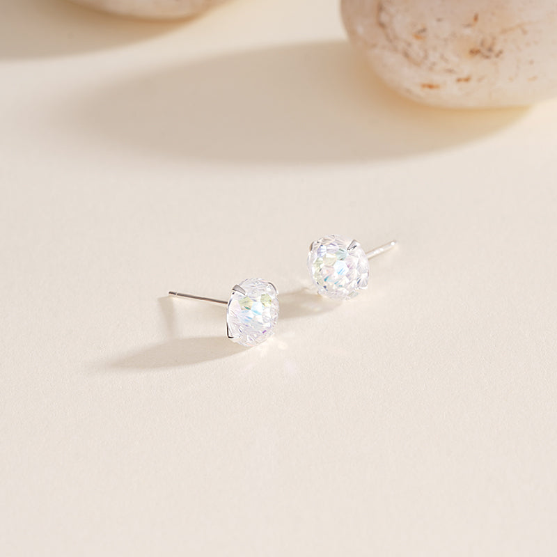 S925 Sterling Silver Firework-Cut Zircon Stud Earrings