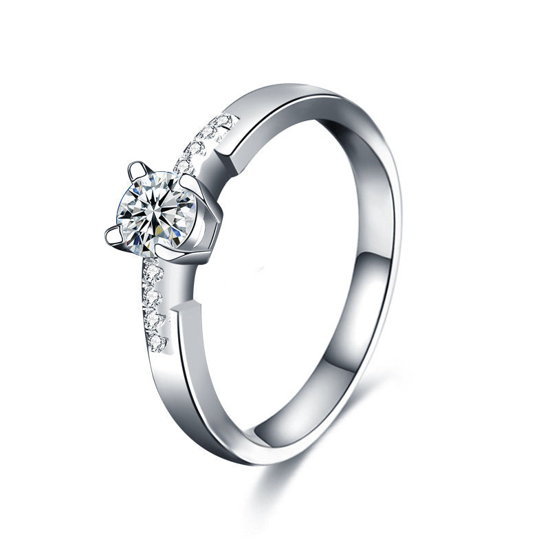 S925 Sterling Silver Moissanite Wedding Ring