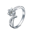 S925 Sterling Silver Moissanite Six-Claw Ring