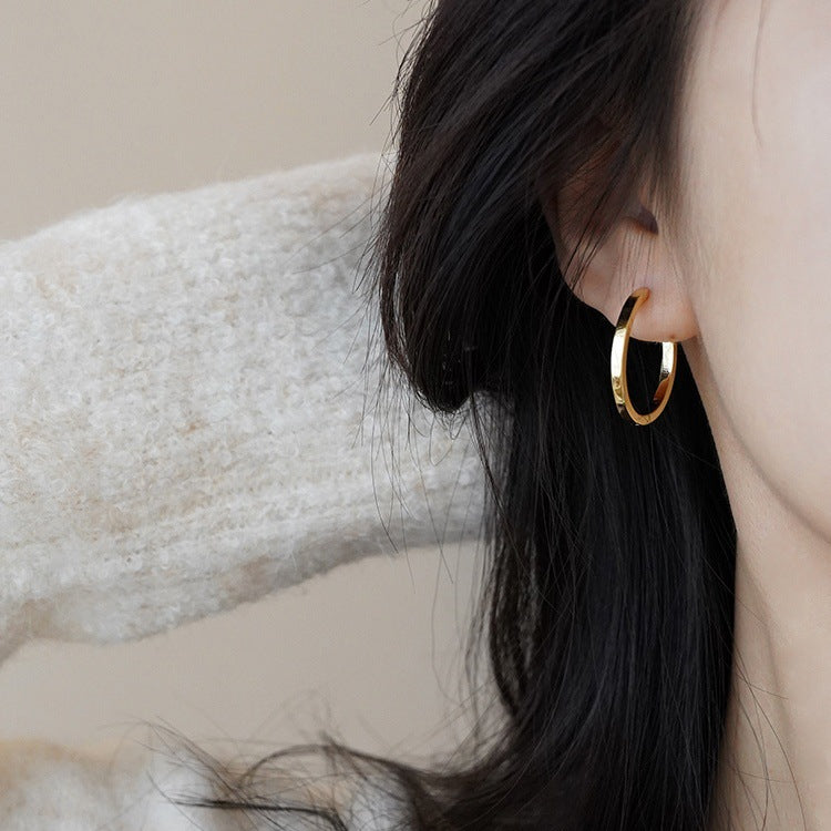 S925 sterling silver hoop earrings