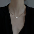 S925 pure silver Lucky square letter necklace