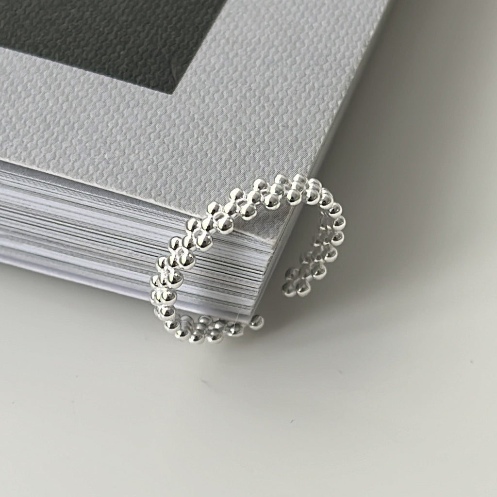 925 sterling silver open-end ring - silvery