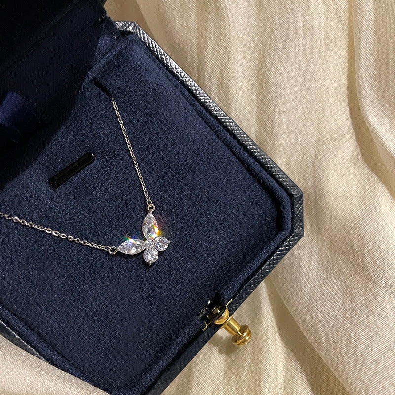 925 sterling silver butterfly pendant necklace