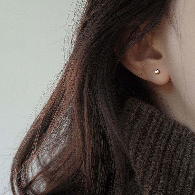 S925 sterling silver letter H earrings
