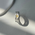 925 sterling silver irregular love couple ring - silvery