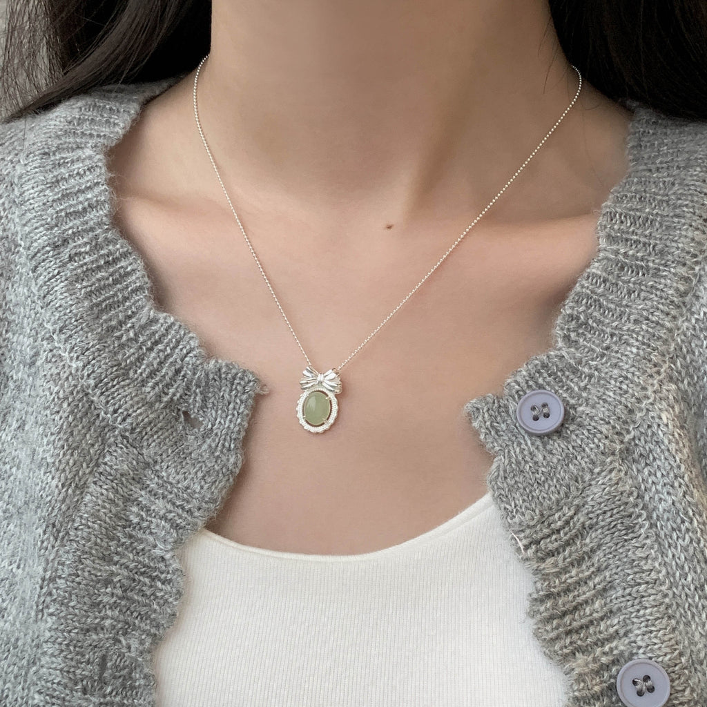 925 sterling silver pendant necklace - silvery