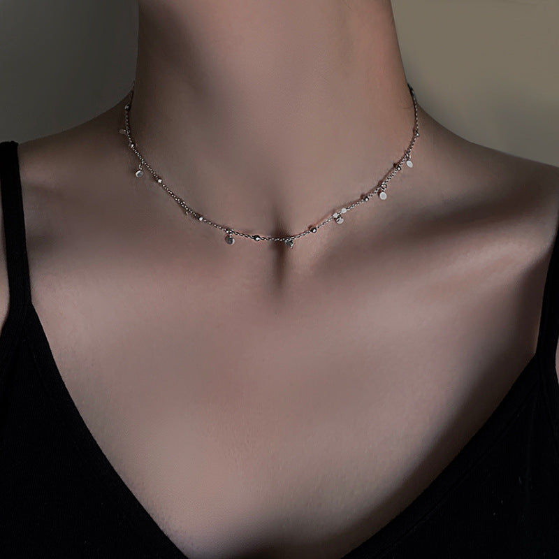 925 sterling silver plain chain necklace