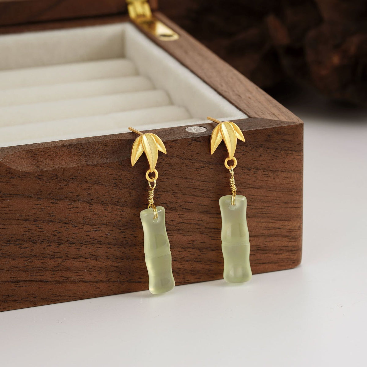 925 sterling silver chalcedony earrings - golden