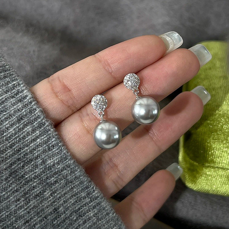 S925 sterling silver pearl earrings
