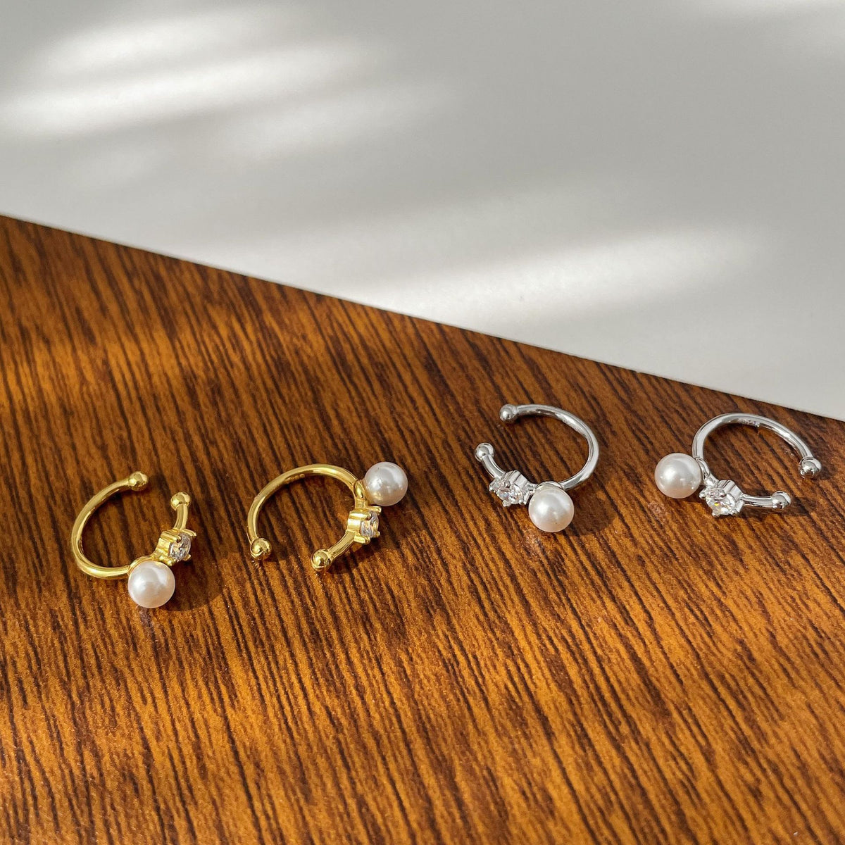 925 sterling silver pearl ear clip