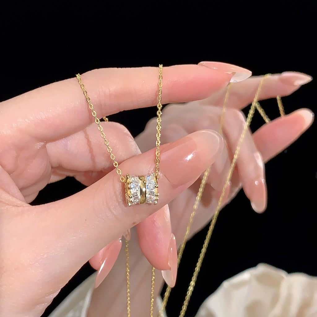 925 sterling silver pendant necklace - golden