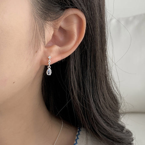 925 sterling silver drip earrings - silvery