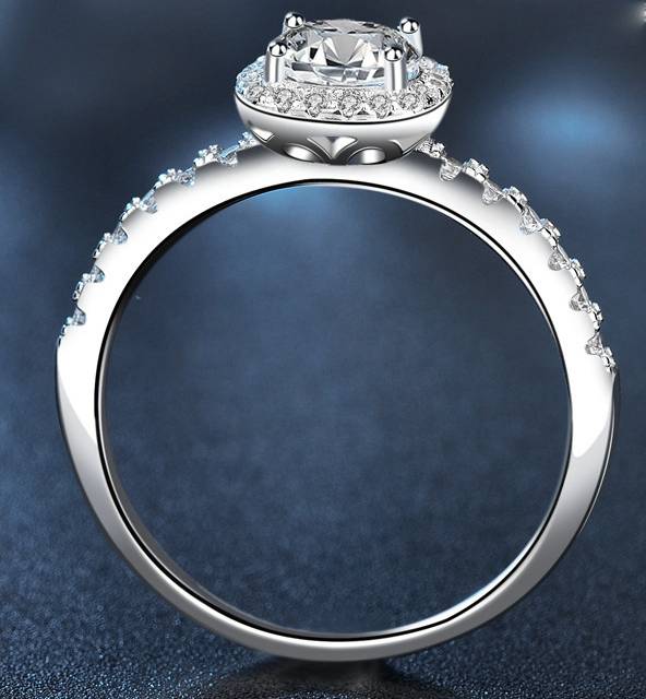 S925 Sterling Silver Moissanite Sugar Cube Ring