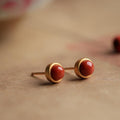 S925 pure silver South Red Agate earrings
