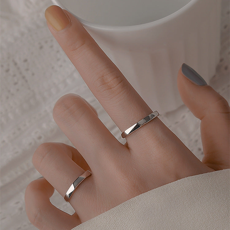 925 sterling silver open ring - silvery