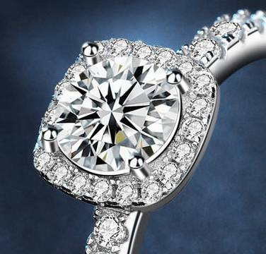 S925 Sterling Silver Moissanite Sugar Cube Ring