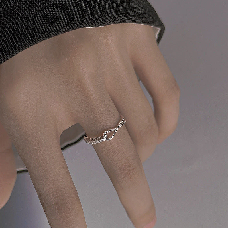 925 sterling silver sparkling zirconium ring
