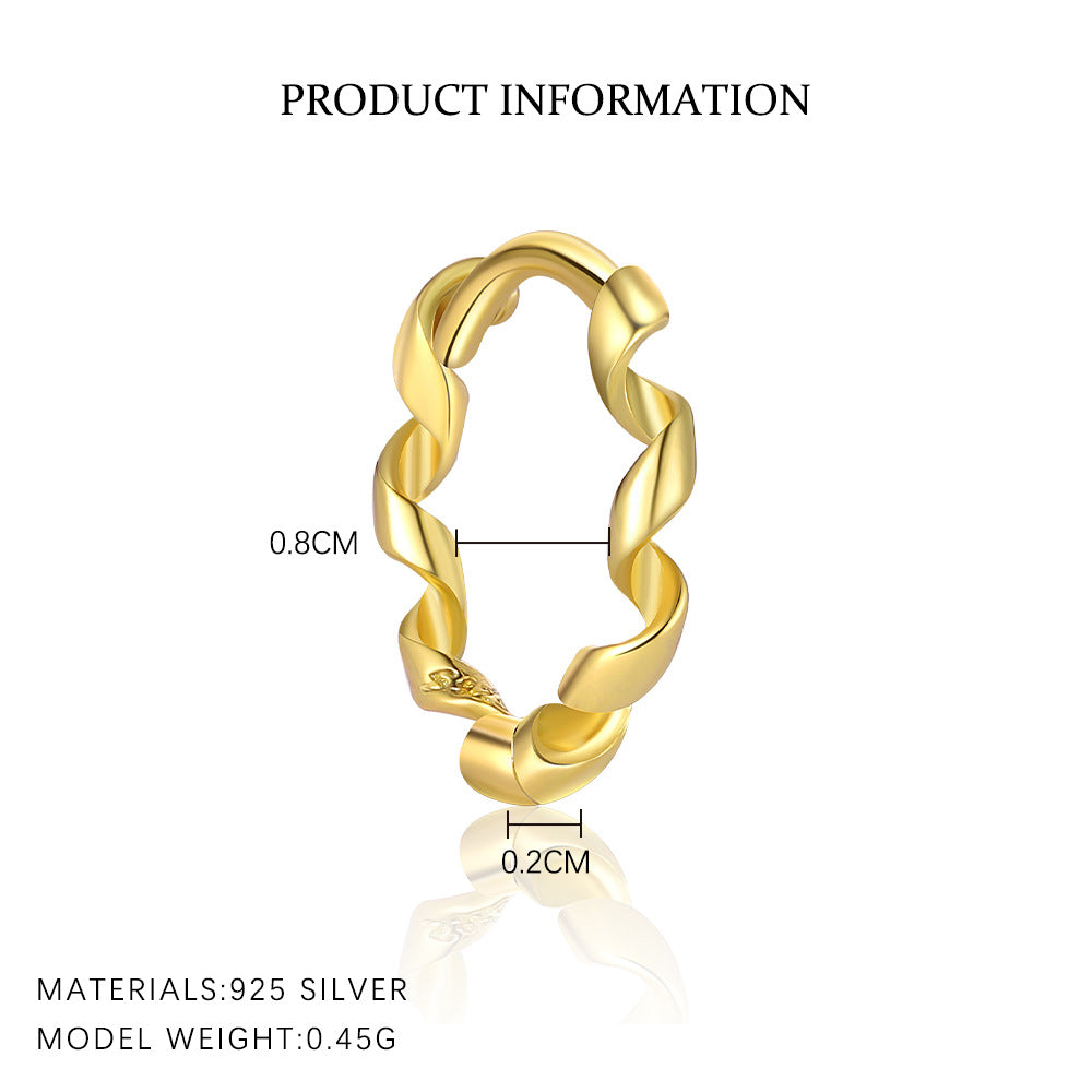 S925 Sterling Silver Round Hoop Earrings