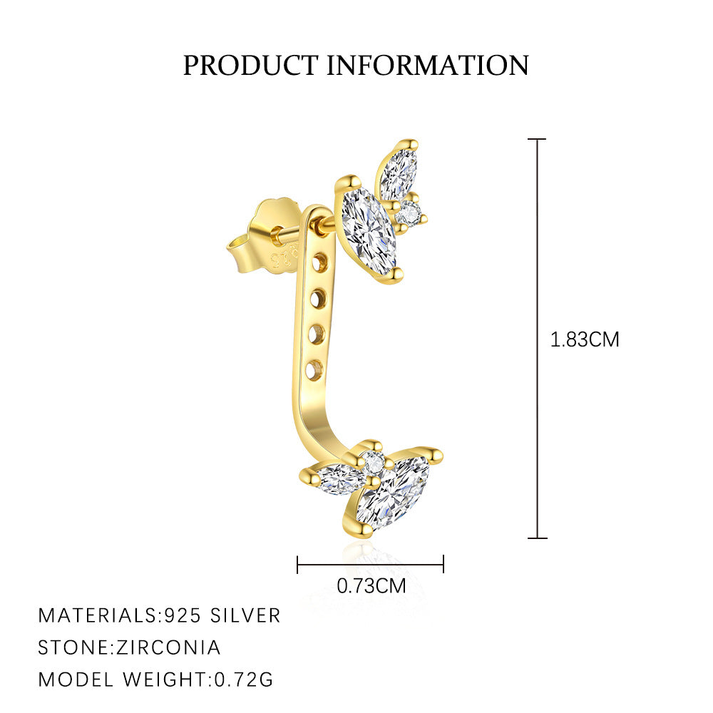 S925 Sterling Silver Zircon Stud Earrings
