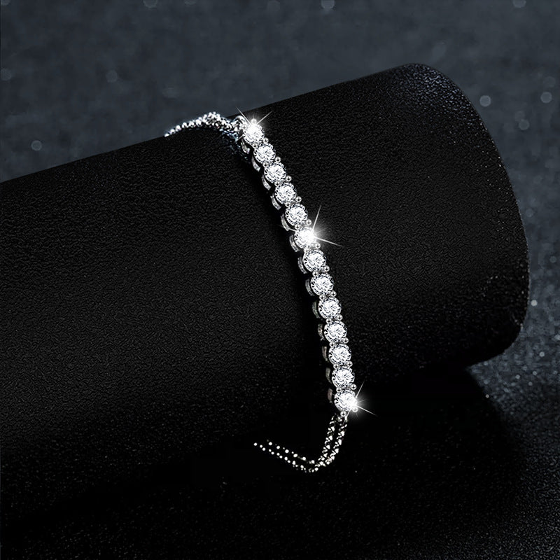 S925 Silver Moissanite "Smile" Bracelet