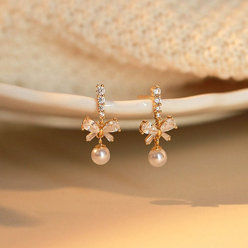 925 sterling silver bowknot earrings