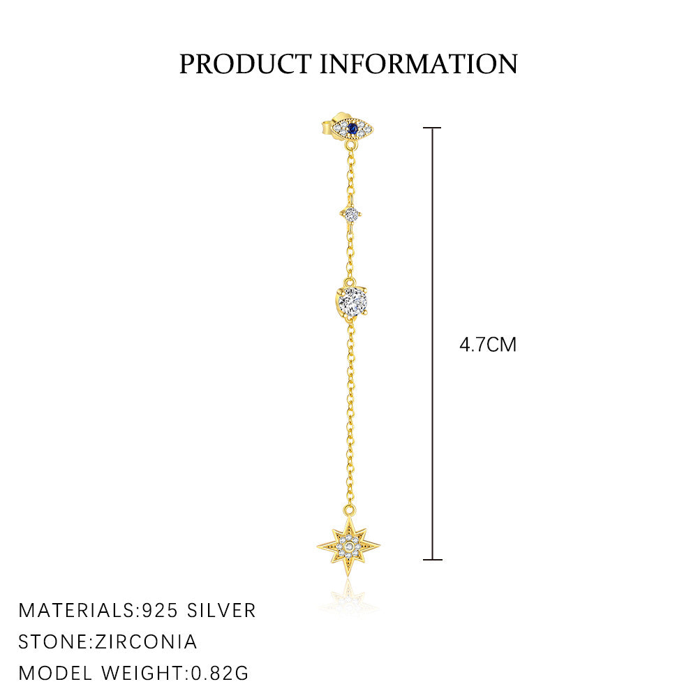 S925 sterling silver stud earrings with cubic zirconia