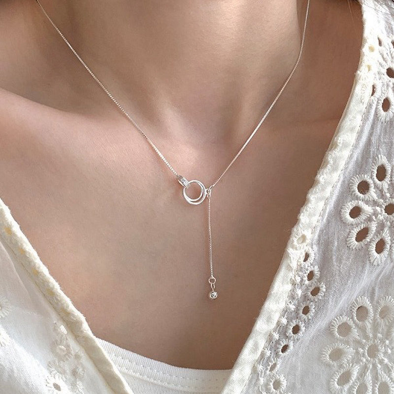 925 sterling silver necklace - silvery