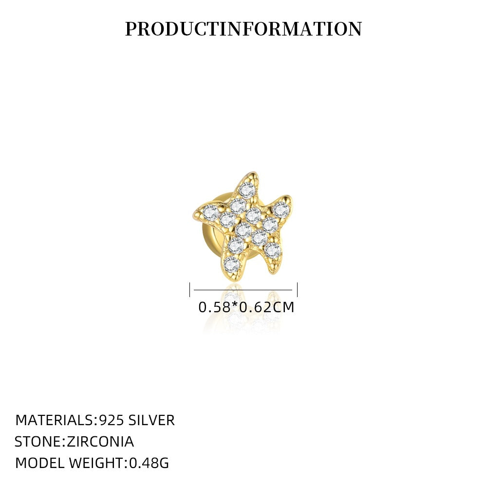 S925 Sterling Silver Zircon Stud Earrings
