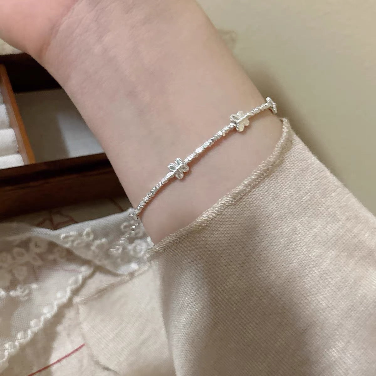 925 sterling silver bracelet - silvery