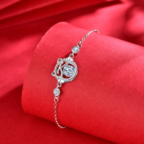 925 Sterling Silver Cute Cartoon Animal Moissanite Bracelet
