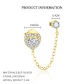 S925 Sterling Silver Heart-Shaped Stud Earrings with Zirconia