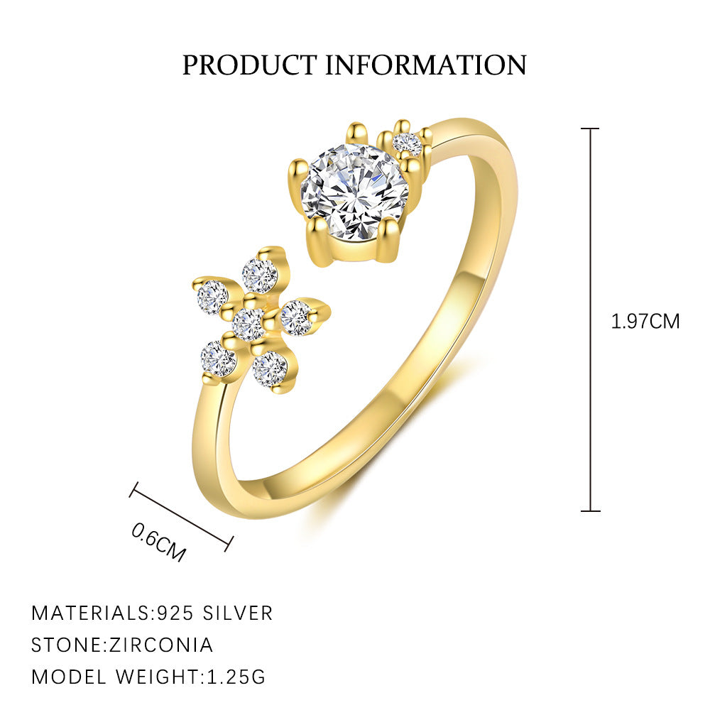 S925 Sterling Silver Ring with Colorful Zirconia