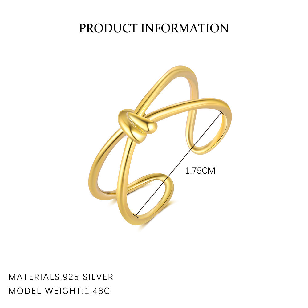 S925 Sterling Silver Open Ring with Zirconia