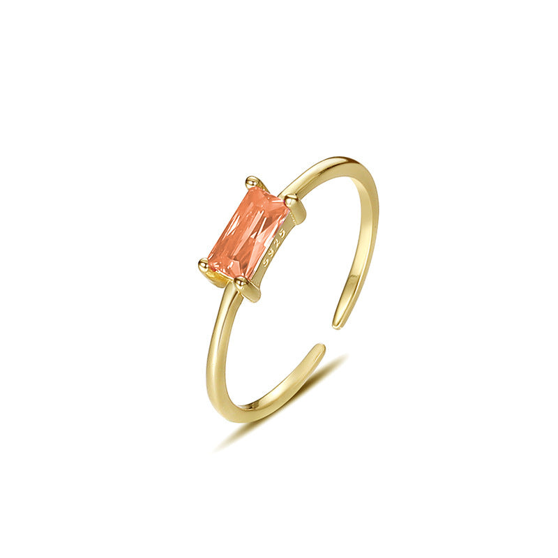 925 Sterling Silver Square Cubic Zirconia Ring