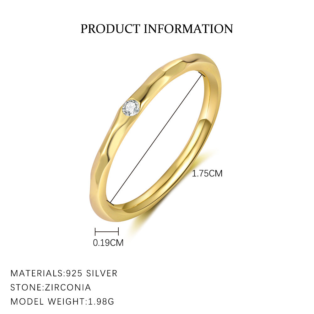 S925 Sterling Silver Ring Set with Zirconia