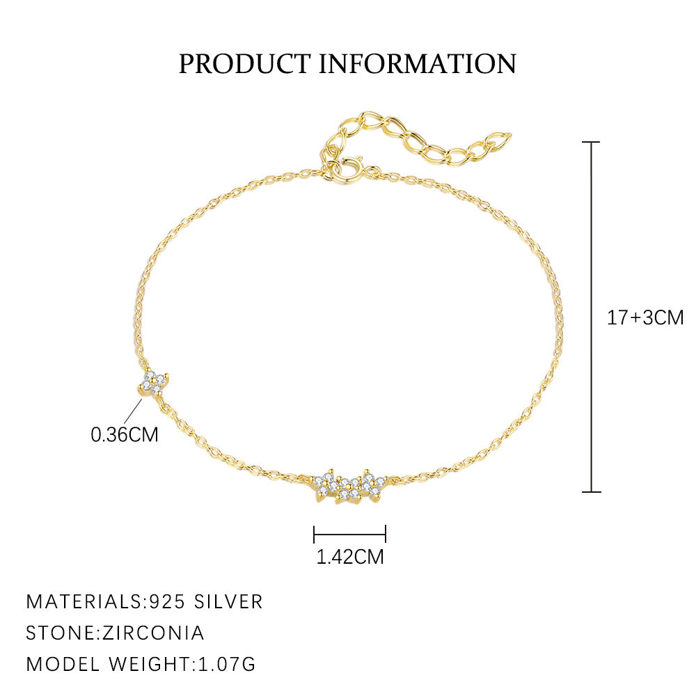 S925 Sterling Silver Bracelet with Zirconia