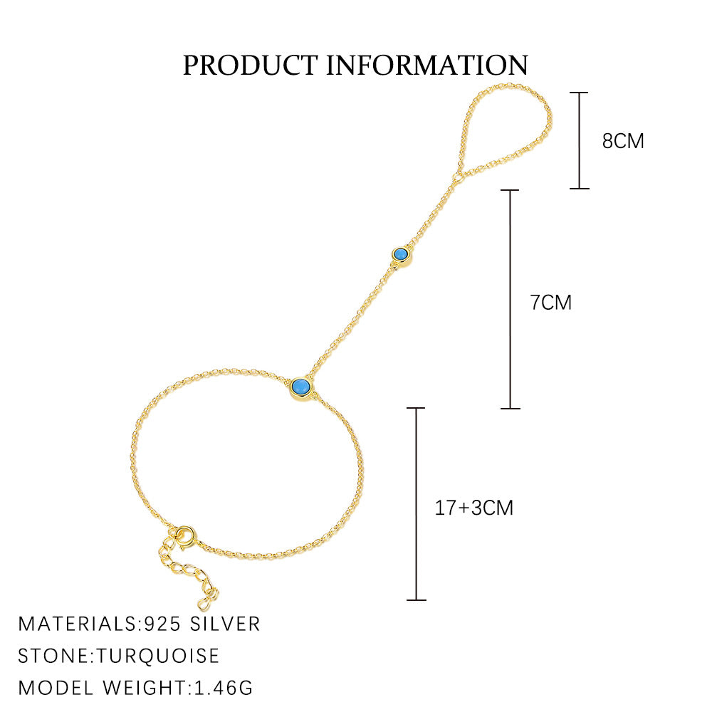S925 sterling silver bracelet set with zircon