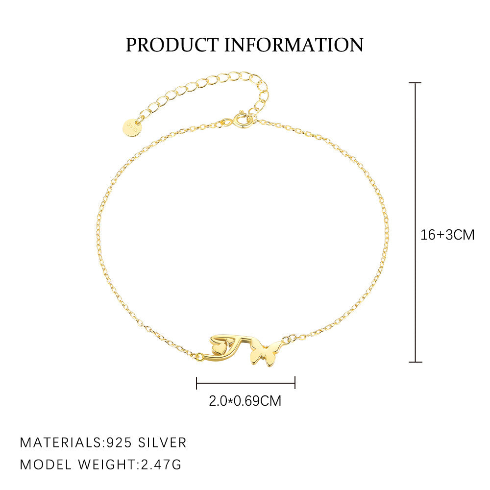 S925 Sterling Silver 26-Letter Bracelet