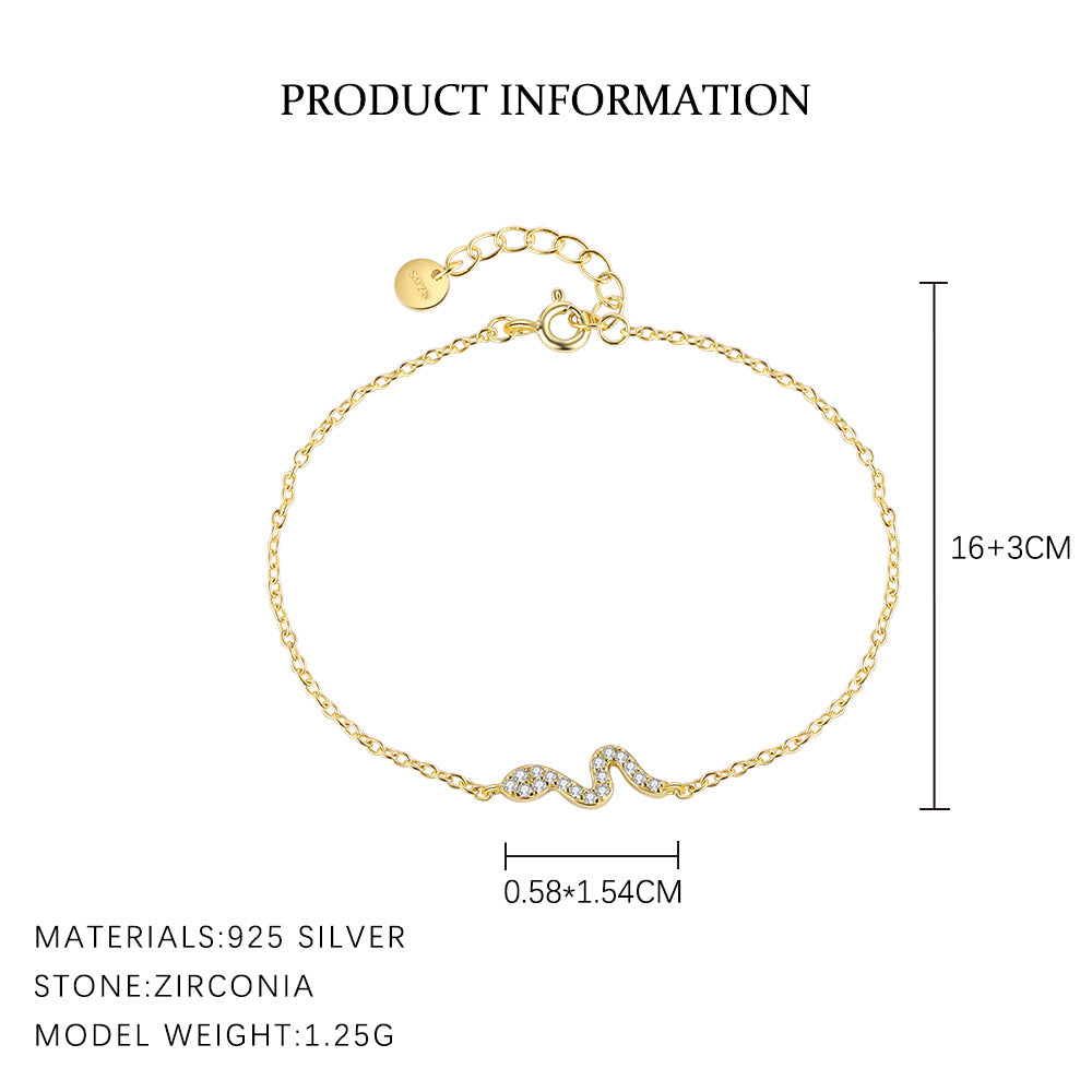 S925 Sterling Silver Bracelet Set with Zirconia