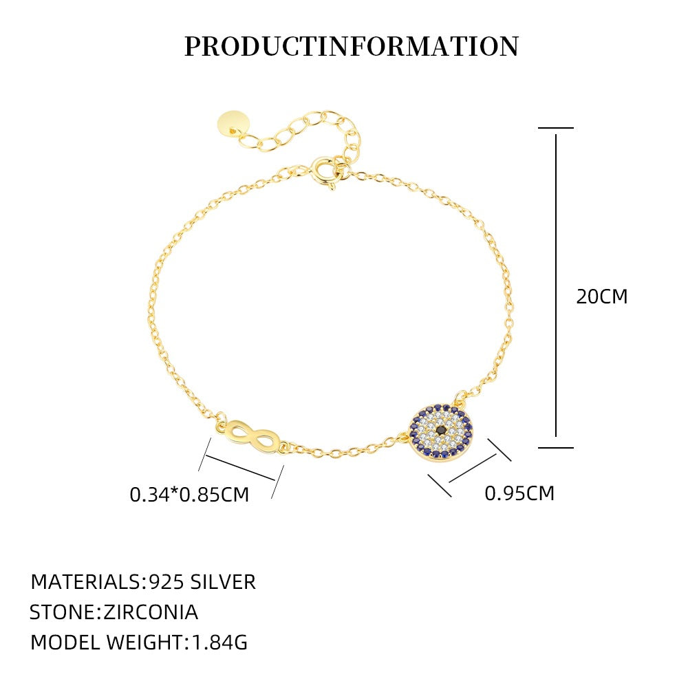 S925 Sterling Silver and Zircon Bracelet